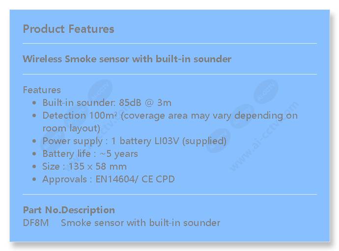 Honeywell Df8m Smoke Sensor With Built In Sounder Ai 4530